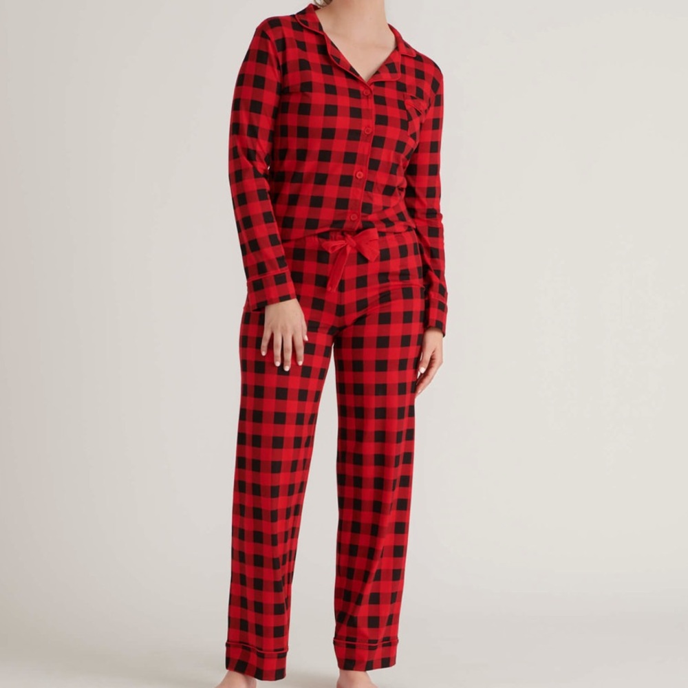 Red Buffalo Plaid Women’s Pajama Set | LITTLE BLUE HOUSE